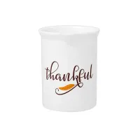 Feather Boho Native Thankful Typography Drink Pitcher