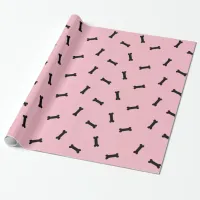 Pink and Black Dog Bones Pet Gift Wrap