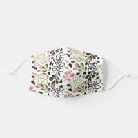 Botanical Pink And Green Flowers Garden Floral Adult Cloth Face Mask