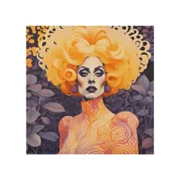 Gorgeous Drag Queen Red Hair Wood Wall Art