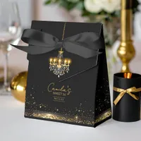 Old Hollywood Glam Chandelier Sweet 16 ID1108 Favor Boxes