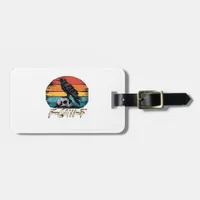 Crow, Retro F-Caw-F Bird Crow Funny Crow Bird Cawi Luggage Tag