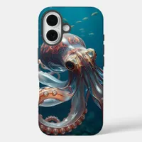 Glasslike Octopus in the Deep Sea iPhone 16 Case