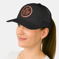 Simple Yes She Can Do It! Female Empowerment Leather Patch Hat