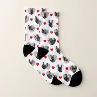 Cute Personalized 6 Heart-Shaped Pet Photos Socks