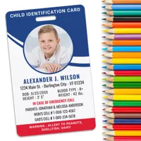 Child Photo ID Custom Emergency Identification  Badge