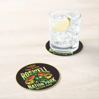 Explore UFO Lore at Roswell! Round Paper Coaster