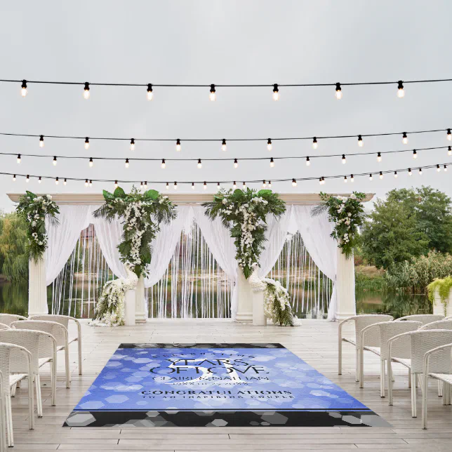 Elegant 51st Sapphire Wedding Anniversary Outdoor Rug