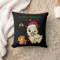 Christmas Llama Throw Pillow