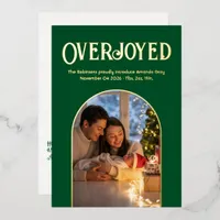 Overjoyed Christmas Baby Birth Announcement Photo