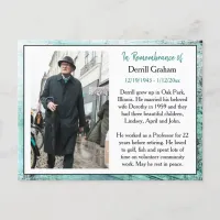 Remembrance Card for Funeral Or Memorial Keepsake