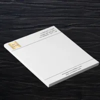 White black business logo letterhead notepad