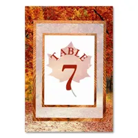 Autumn Wedding Pretty Fall Leaf Table Number Card