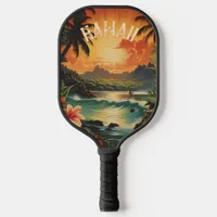 Vintage Hawaii Sunset Painting Sea Beach Towel Pickleball Paddle