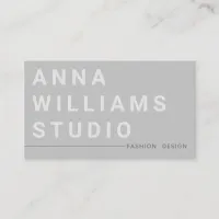 Minimalist Luxury Boutique Fashion Designer Gray Business Card