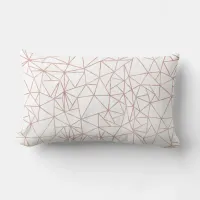 Modern Rose Gold Geometric Pink Copper Polygon Lumbar Pillow