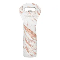 Gray Copper Marble Rose Gold Metallic Wine Bag