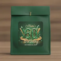 Sparkling Luxury Emerald Green Gold 60th Birthday Square Sticker