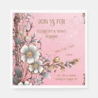 Elegant Pink Sparkle Wedding Background Napkins