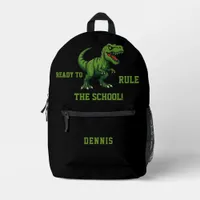 Dinosaur Tyrannosaurus Rex quote Printed Backpack