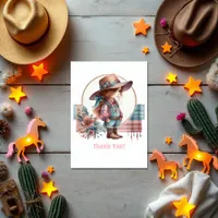 Rustic Little Cowgirl Baby Shower Thank You Card