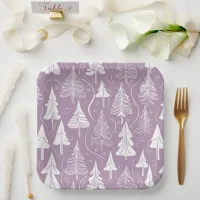 Purple Christmas Pattern#6 ID1009 Paper Plates