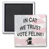 Vote Cat with American Flag Magnet