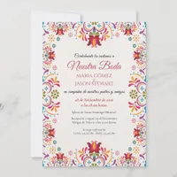 Talavera Majolica Colorful Floral Spanish Wedding Invitation