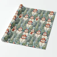 Cute and Cozy Snowman Christmas Wrapping Paper