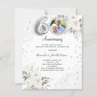Diamonds florals 60th wedding invitation