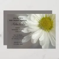 Soft White Daisy Baby Shower Invitation