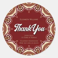 Earthy Tribal Energy Thank You Classic Round Sticker