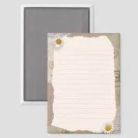 Brown Beige Vintage Scrapbook Lined Notes Magnet