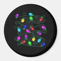 Christmas Lights -Let's Get Lit Lights- Merry & Br Magnet