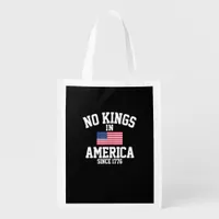 No Kings In America USA Flag Retro Cool Style Grocery Bag
