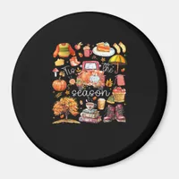 Tis The Season Pumpkin Leaves Autumn Magnet