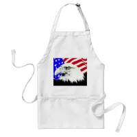 Bald Eagle and American Flag Adult Apron