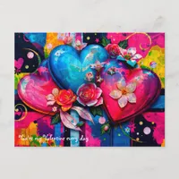 [Graffiti Love} Goth Grunge Valentines Day Postcard