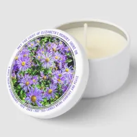 Pretty Purple Flowers Memorial Mini Can Mini Candle Favors