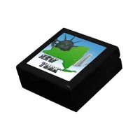 New York Map, Statue of Liberty, Monument Keepsake Box