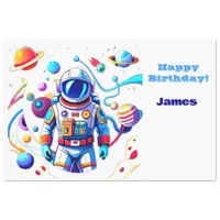 Colorful Astronaut and Univers in Bold Colors Tissue Paper