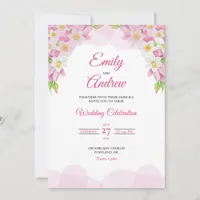 Arch Tulip Frame Elegant Floral Watercolor Wedding Invitation