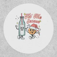 Tis The Season Retro Milk And Cookie Christmas Patch