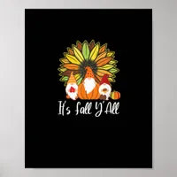 Fall Gnomes With Autumn Pumpkin It’s Fall Y’all Poster