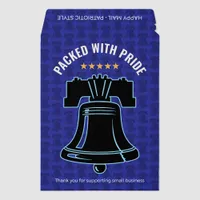 Packed With Pride Liberty Bell Patriotic QR Design Envelope Mailers