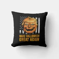 Funny Usa Trumpkin Make Halloween Great Again Throw Pillow
