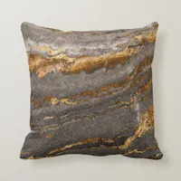 Abstract Marble with Gold Throw Pillow