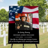 Patriotic Firefighter Memorial USA Flag Funeral Foam Board