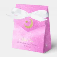 Over the Moon Pink Baby Shower Favor Box