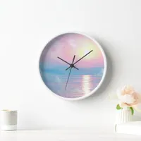 Magical landscape in pink sunset  clock